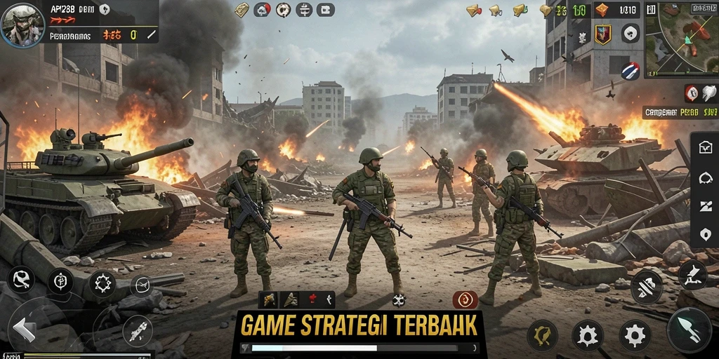 Tangkapan layar gameplay API288 yang menampilkan strategi pertempuran intens.