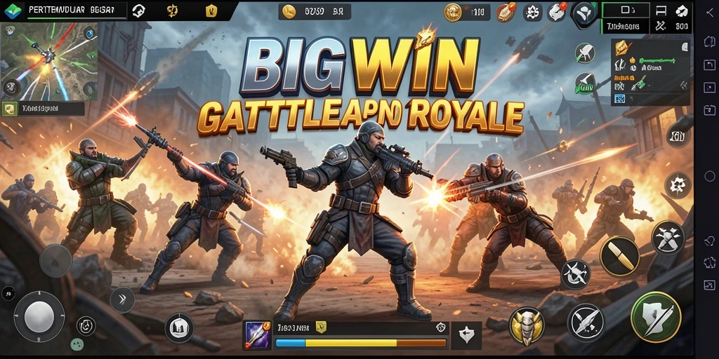 Tangkapan layar BIGWIN menampilkan pertempuran seru di arena Battle Royale.