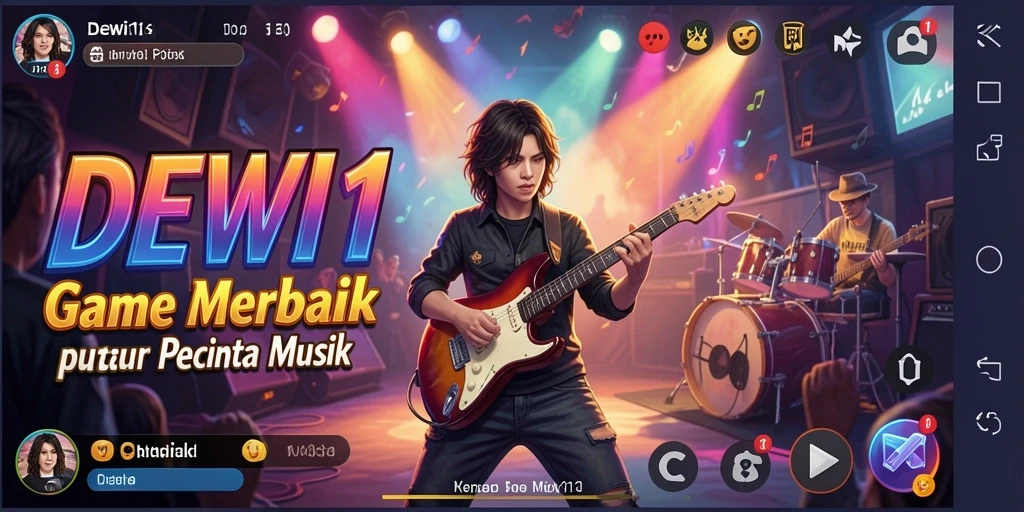 Screenshot gameplay DEWI11 yang penuh warna dan menarik.