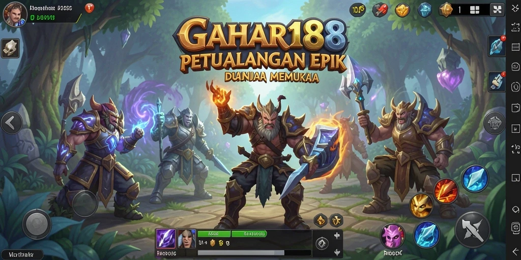 Screenshot utama GAHAR188 menunjukkan aksi pertempuran yang intens.