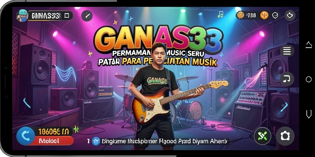 Tampilan gameplay menarik dalam aplikasi musik GANAS33.