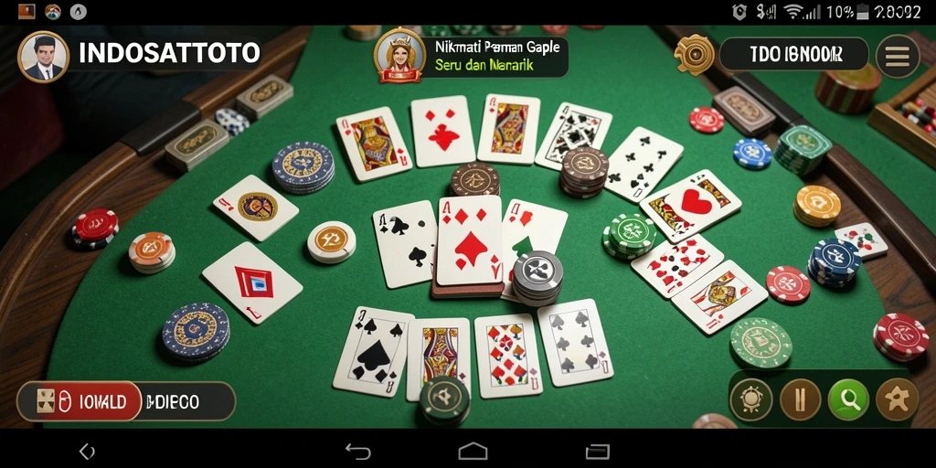Tampilan gameplay Gaple yang seru dan interaktif di INDOSATTOTO.