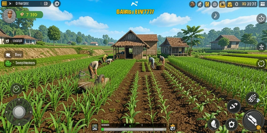 Screenshot IW777 menampilkan gameplay seru bertani dengan grafis memukau.