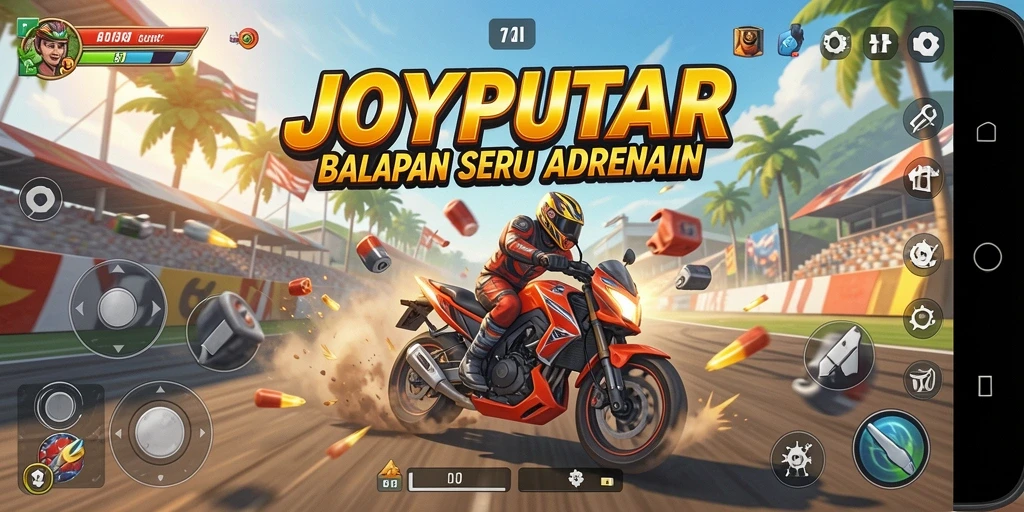 Tampilan gameplay Racing yang mendebarkan dan penuh aksi.
