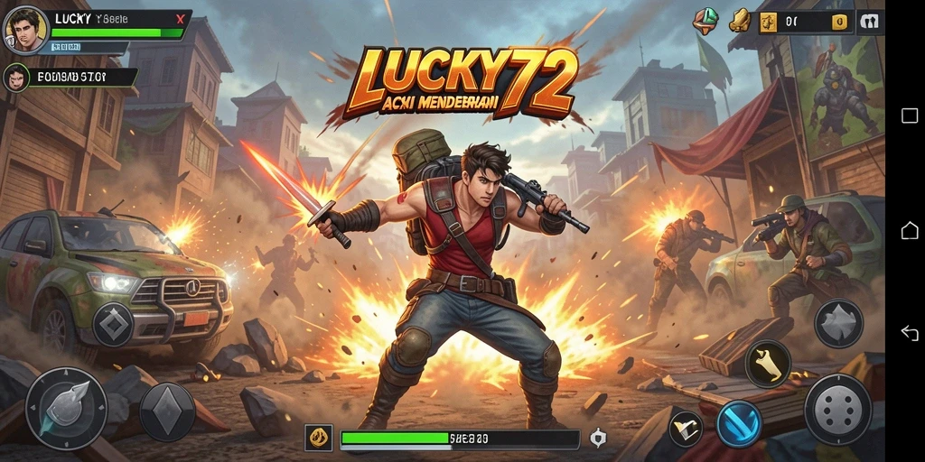 Tampilan seru dari gameplay Aksi di LUCKY72.