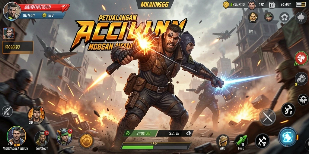 Screenshot dari gameplay action MKWIN666 yang mendebarkan.