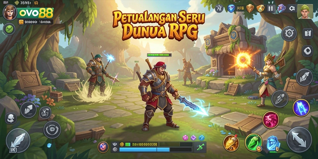 Tampilan gameplay OVO88 yang mendebarkan dalam dunia RPG.
