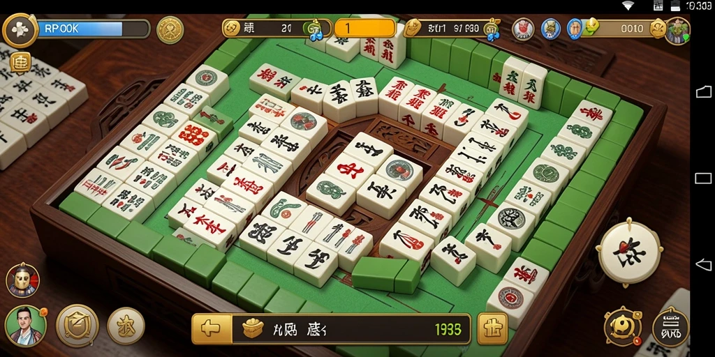 Screenshot gameplay RPOK menunjukkan pengalaman Mahjong yang mendebarkan.