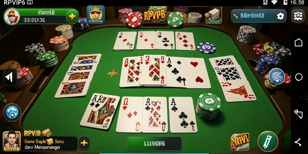 Tampilan menarik RPVIP6 yang menampilkan gameplay Gaple seru.