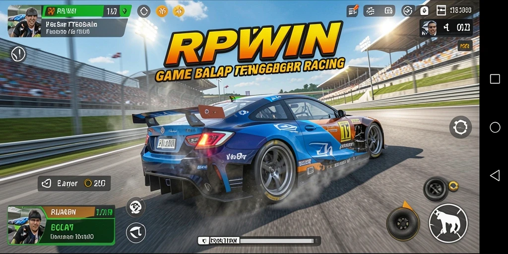 Screenshot RPWIN menunjukkan aksi balap yang mendebarkan dan grafis yang menakjubkan.