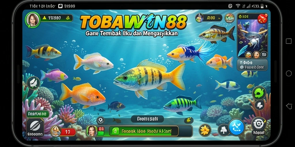 Tampilan gameplay seru TOBAWIN88 dalam aksi Tembak Ikan.
